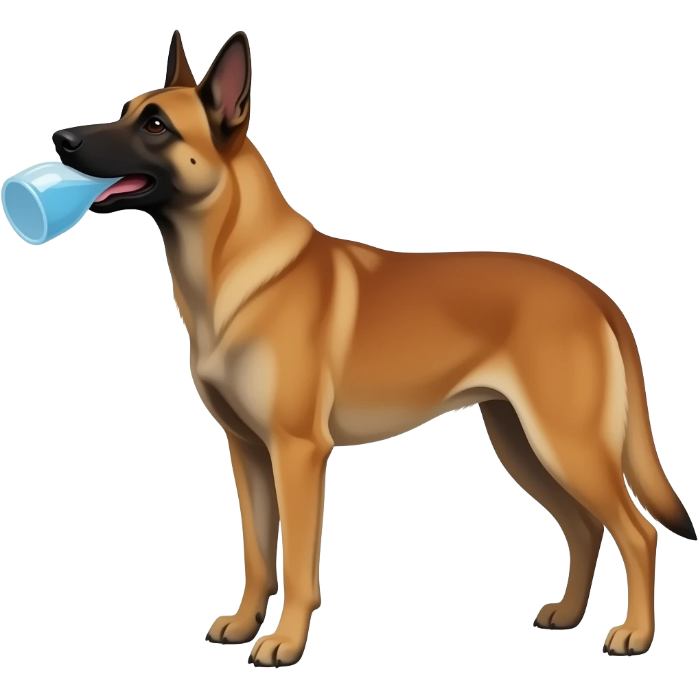 malinois dog drinking emoji