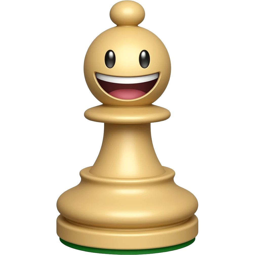 A chess pawn w A chess pawn with a laughing mask ith a laughing mask emoji