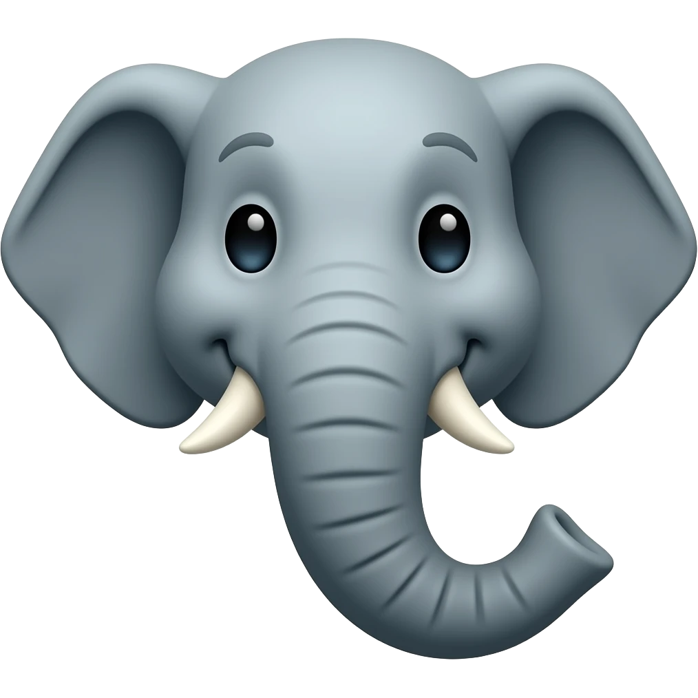 elephant face happy wink emoji