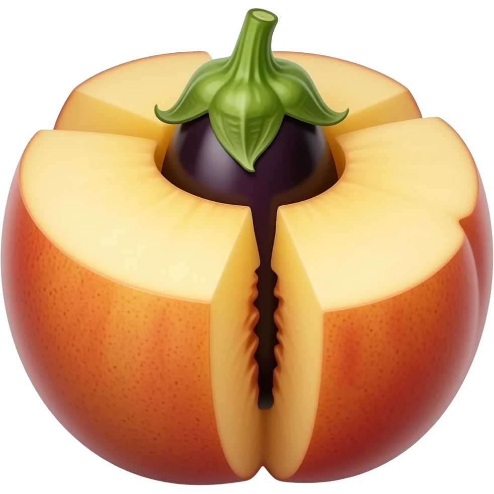 Eggplant fucking peach through center emoji