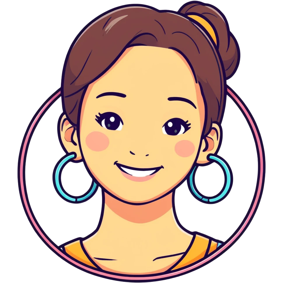smiling girl with hoop earrings emoji
