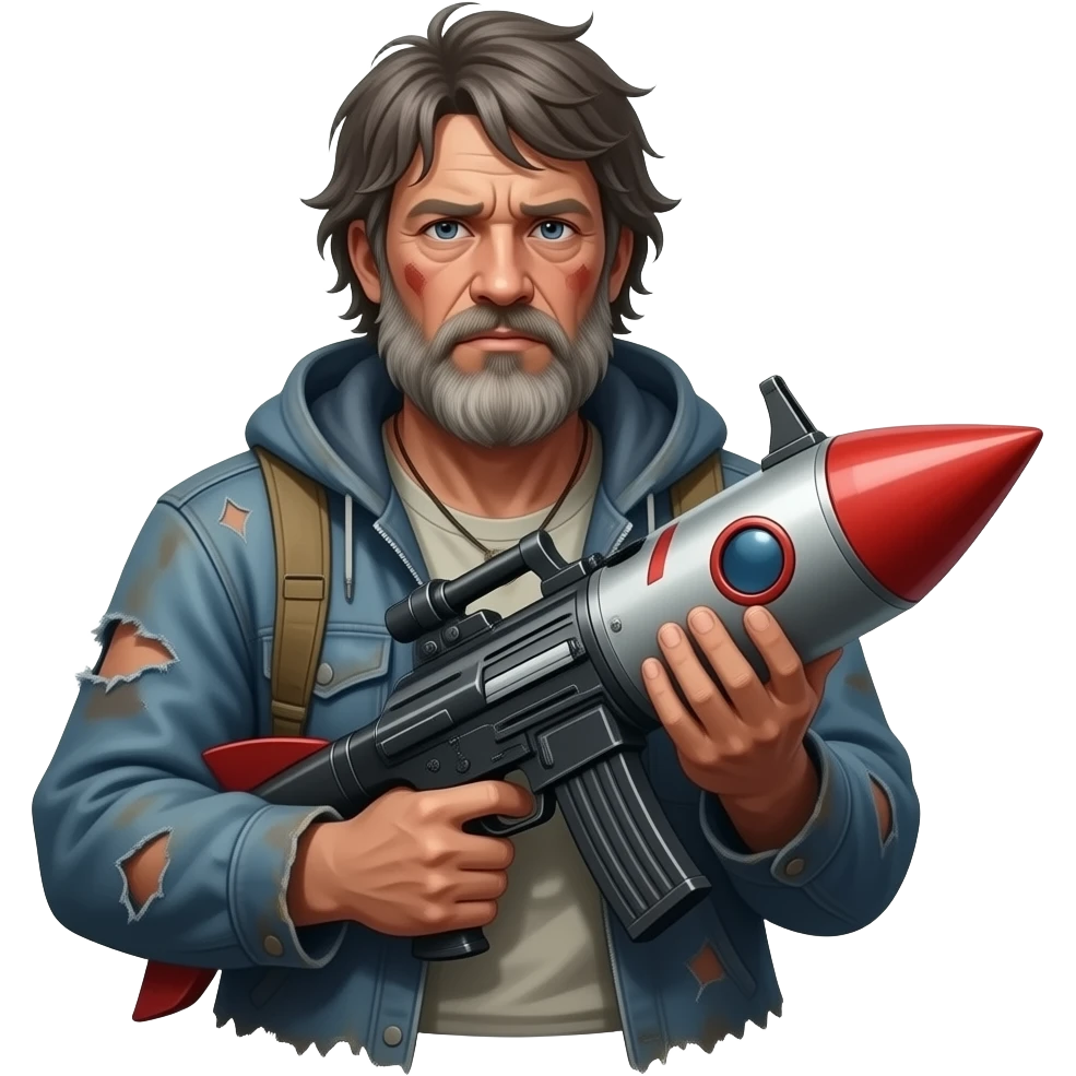 make a homeless guy with a rocket launcher emoji