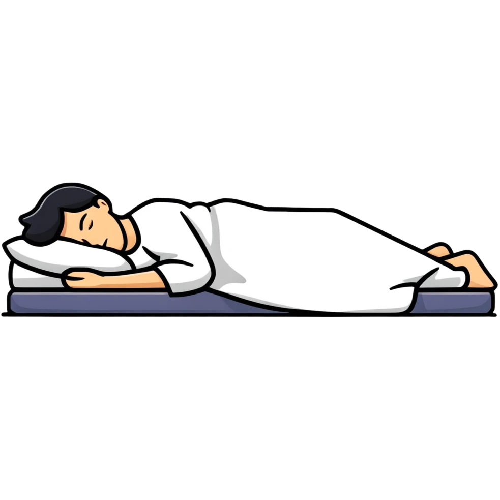 person sleeping well under good lighting, healthy circadian rhythm emoji