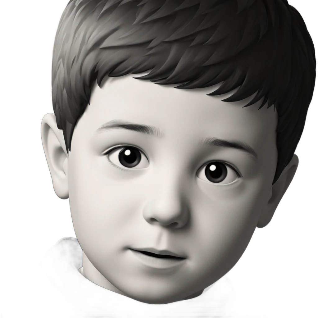 monochrome portrait of a boy emoji
