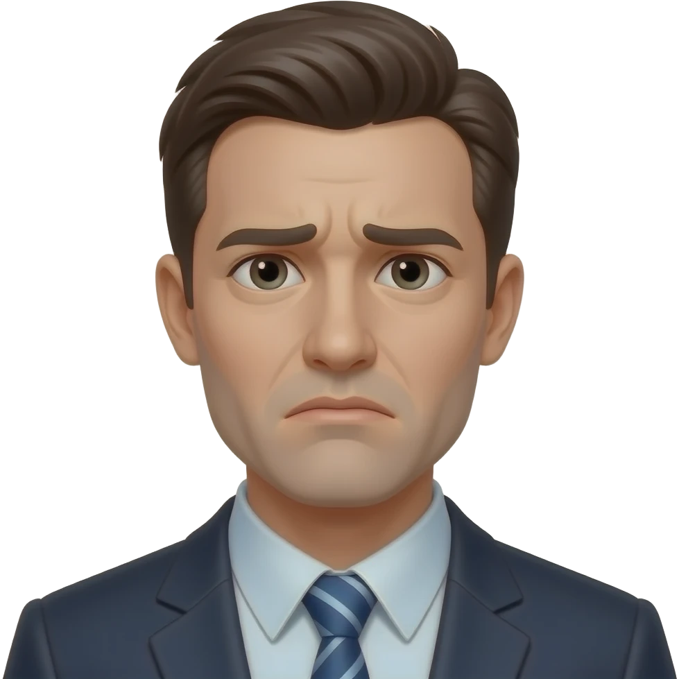 crea un emoji de una persona estresada, que se note realista emoji