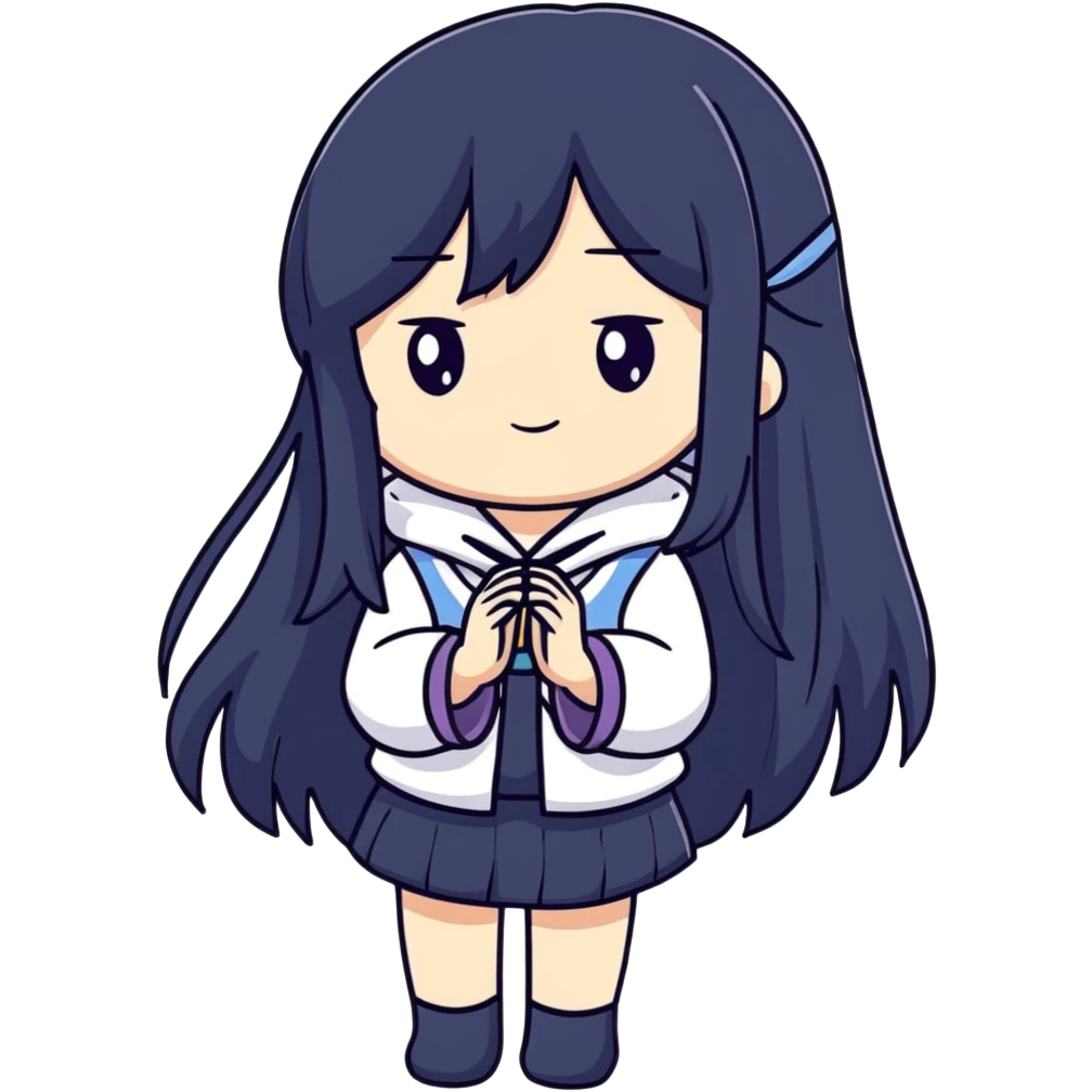 Sawako, anime girl with long black hair emoji