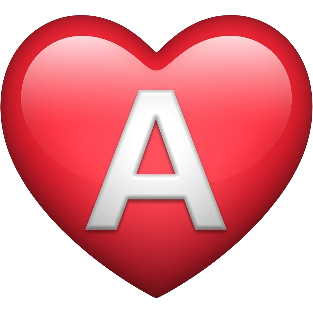 Kalbin içinde a harfi emoji