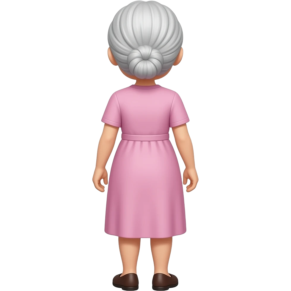 una abuela de espalda cuerpo entero emoji