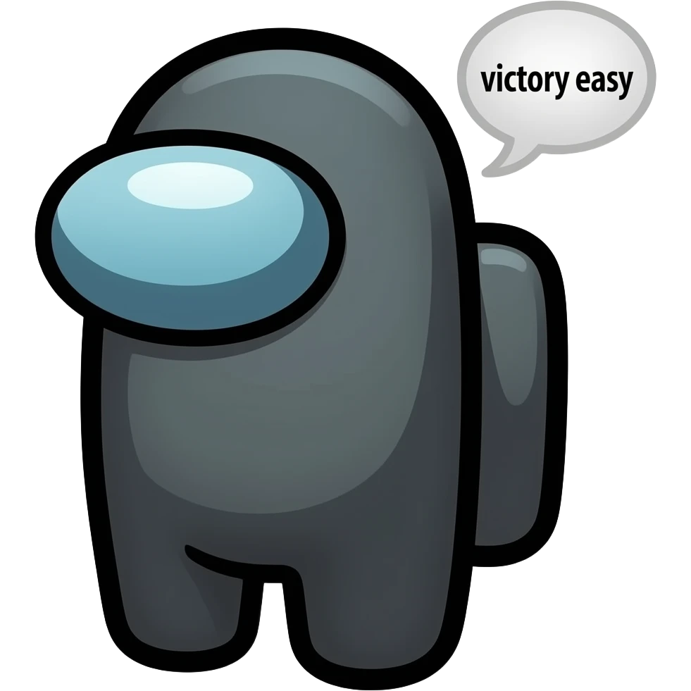 Um negro entre nós dizendo vitória fácil Among Us emoji