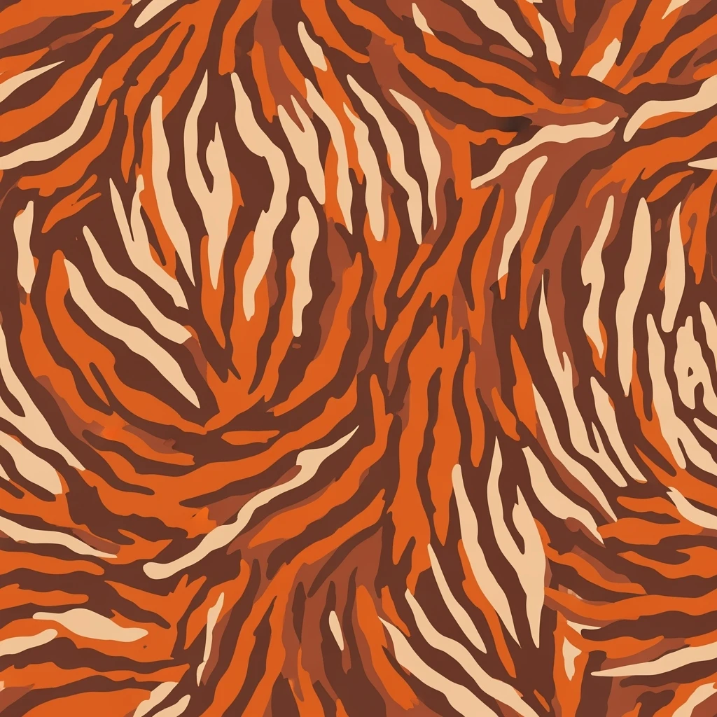 tiger print pattern in autumn colors, orange brown beige palette, abstract seamless texture, bold stylish background emoji