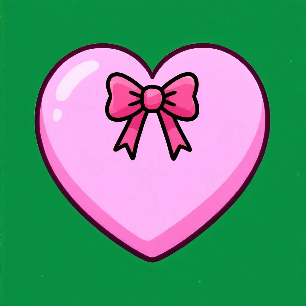 pink heart emoji with a bow emoji