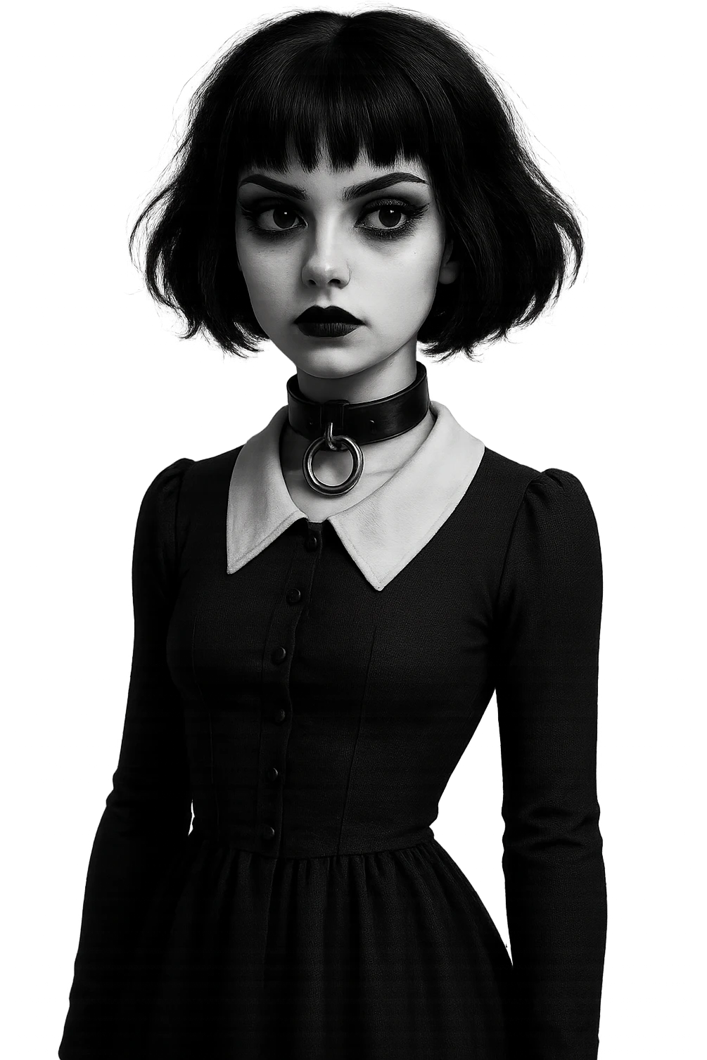 goth black white  3d  , remove background  emoji