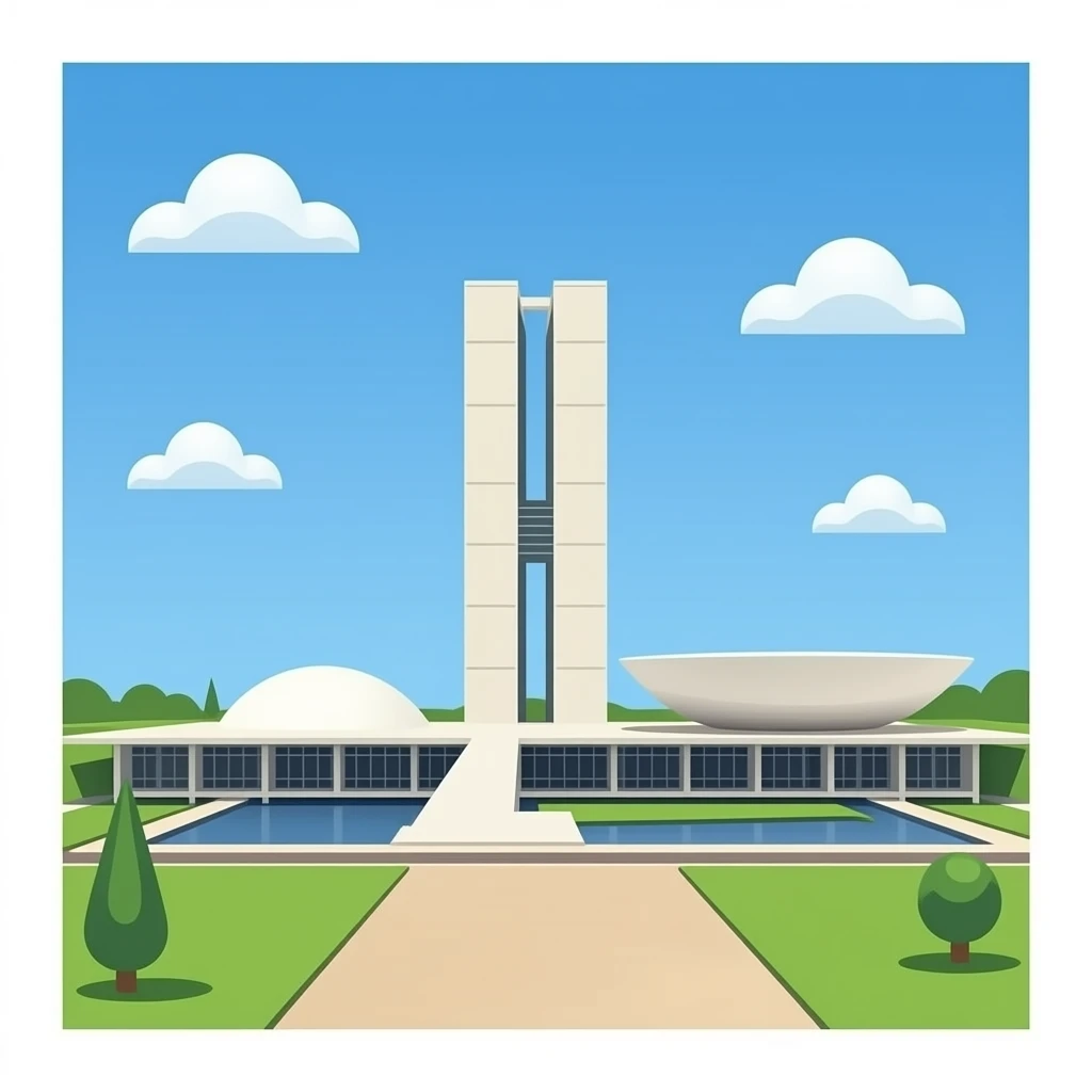 only the brazilian congress building  vector 3d no backgroud no sky no ground emoji