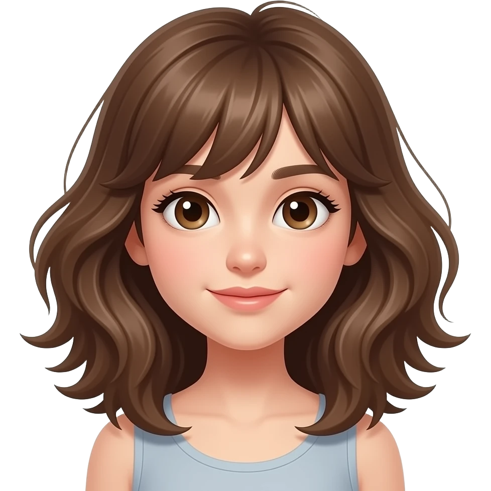 create a girl with nice hair and the same girl with blowed hair emoji