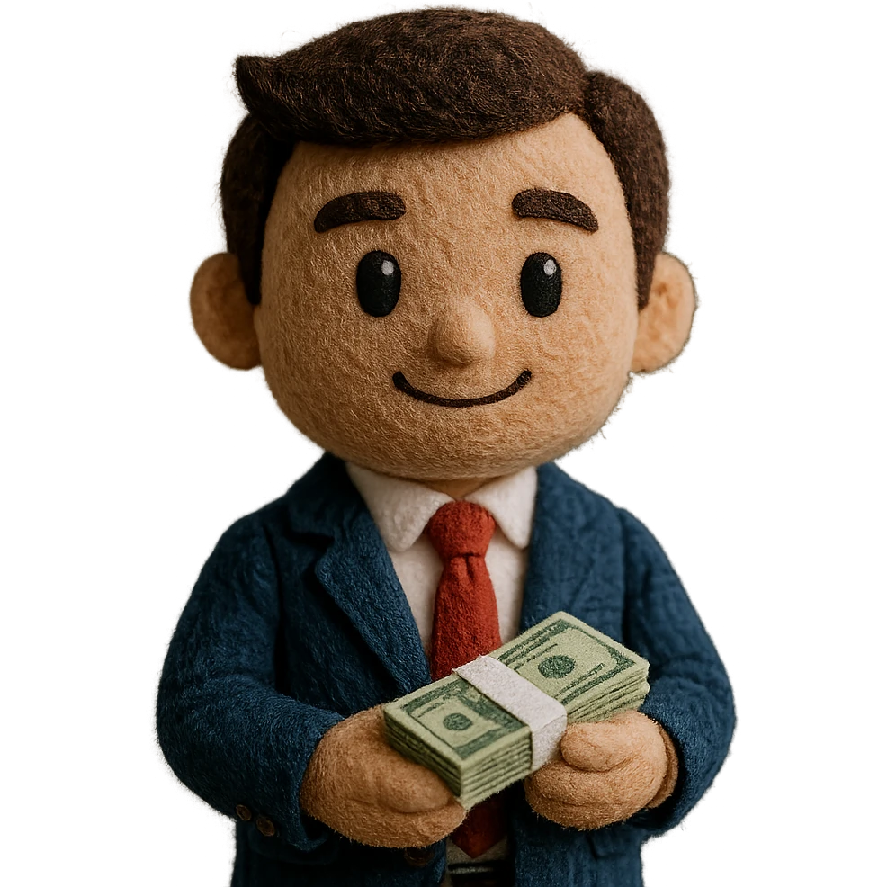 business man with money in his hands emoji