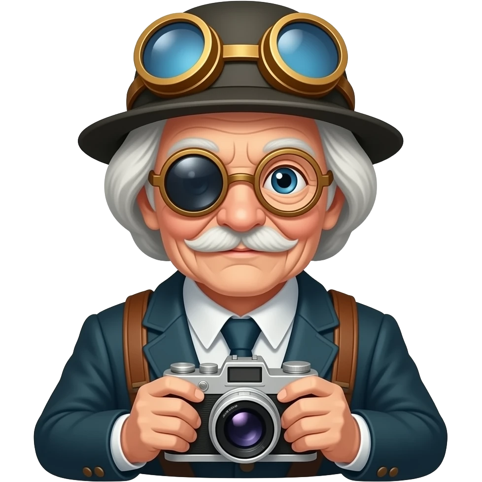 steampunk granny with a camera emoji