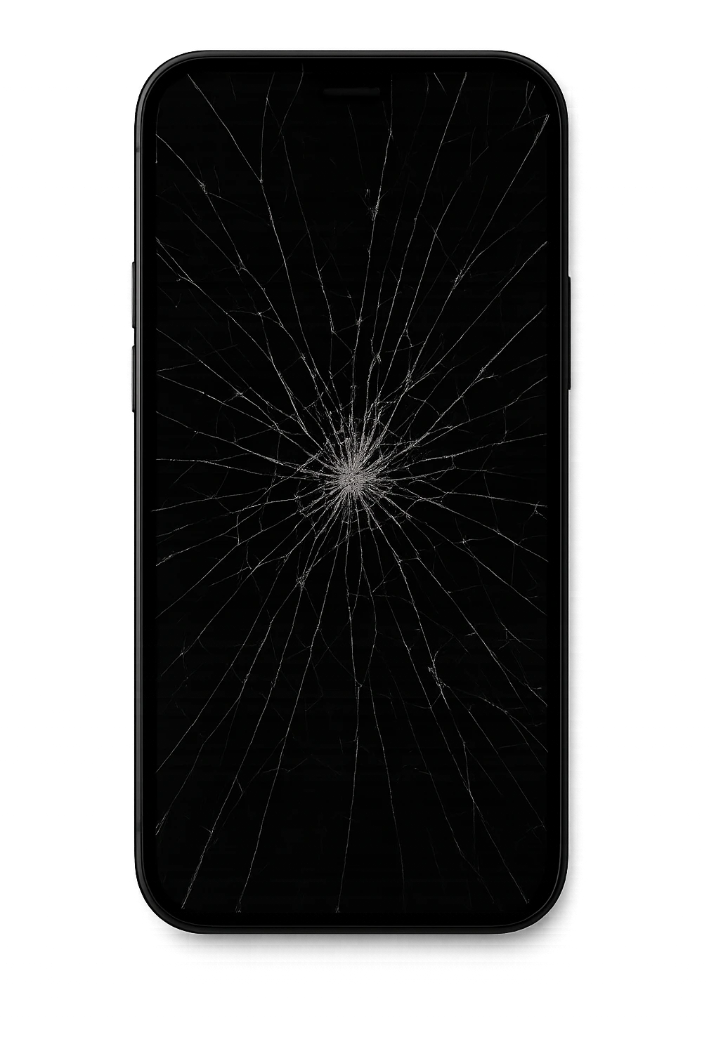 cracked phone screen, no background emoji