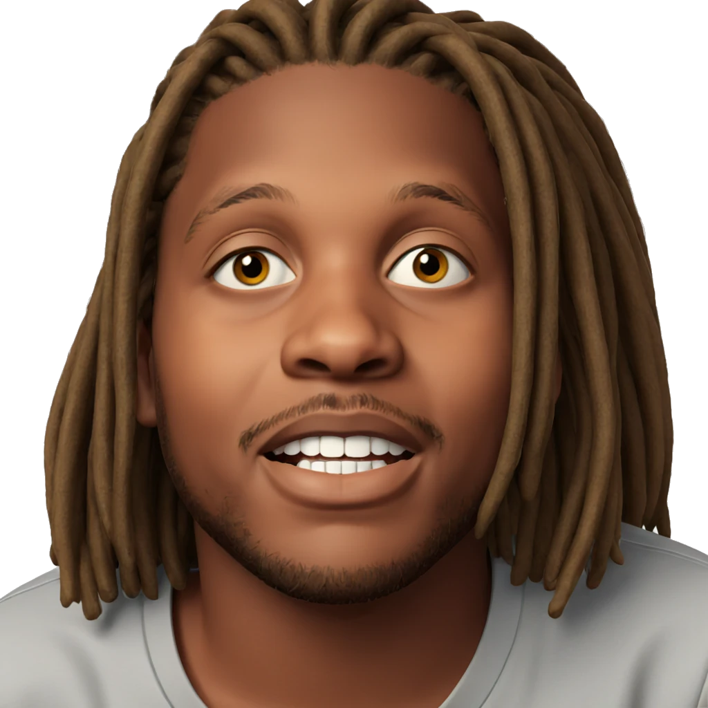 boy with dreadlocks smiling emoji