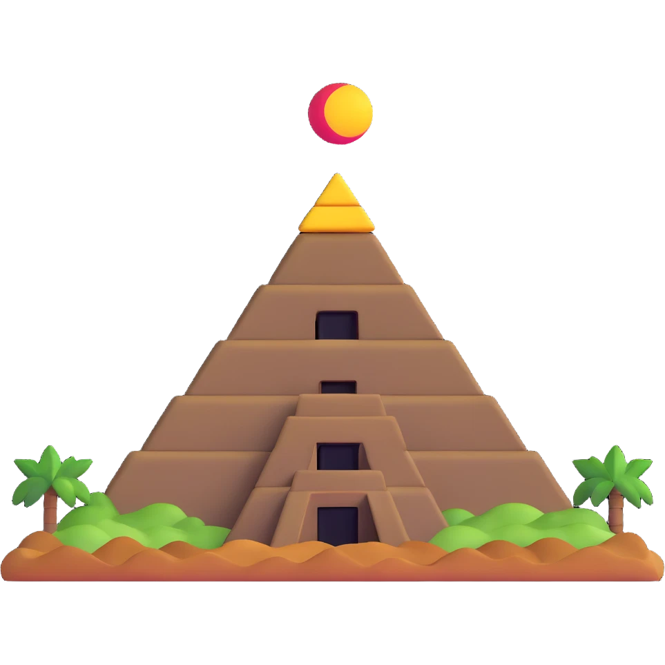 simple and bold Mexican pyramid emoji