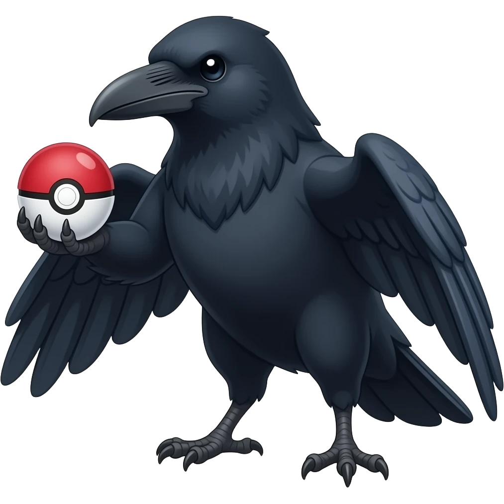 Raven holding pokeball in talons emoji