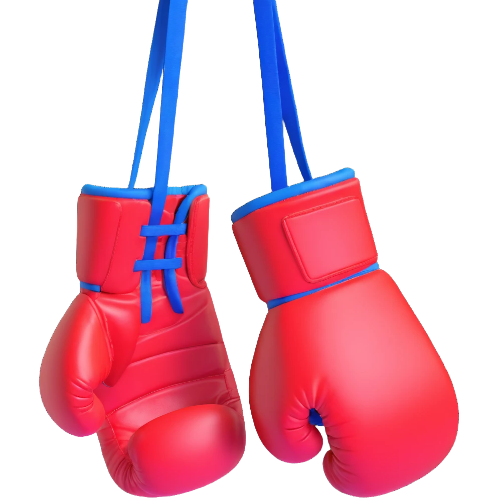 Boxing gloves with Mario colors, red with blue straps emoji