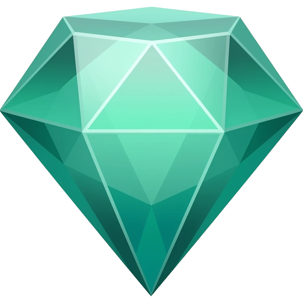 asme un diamante de color jade emoji