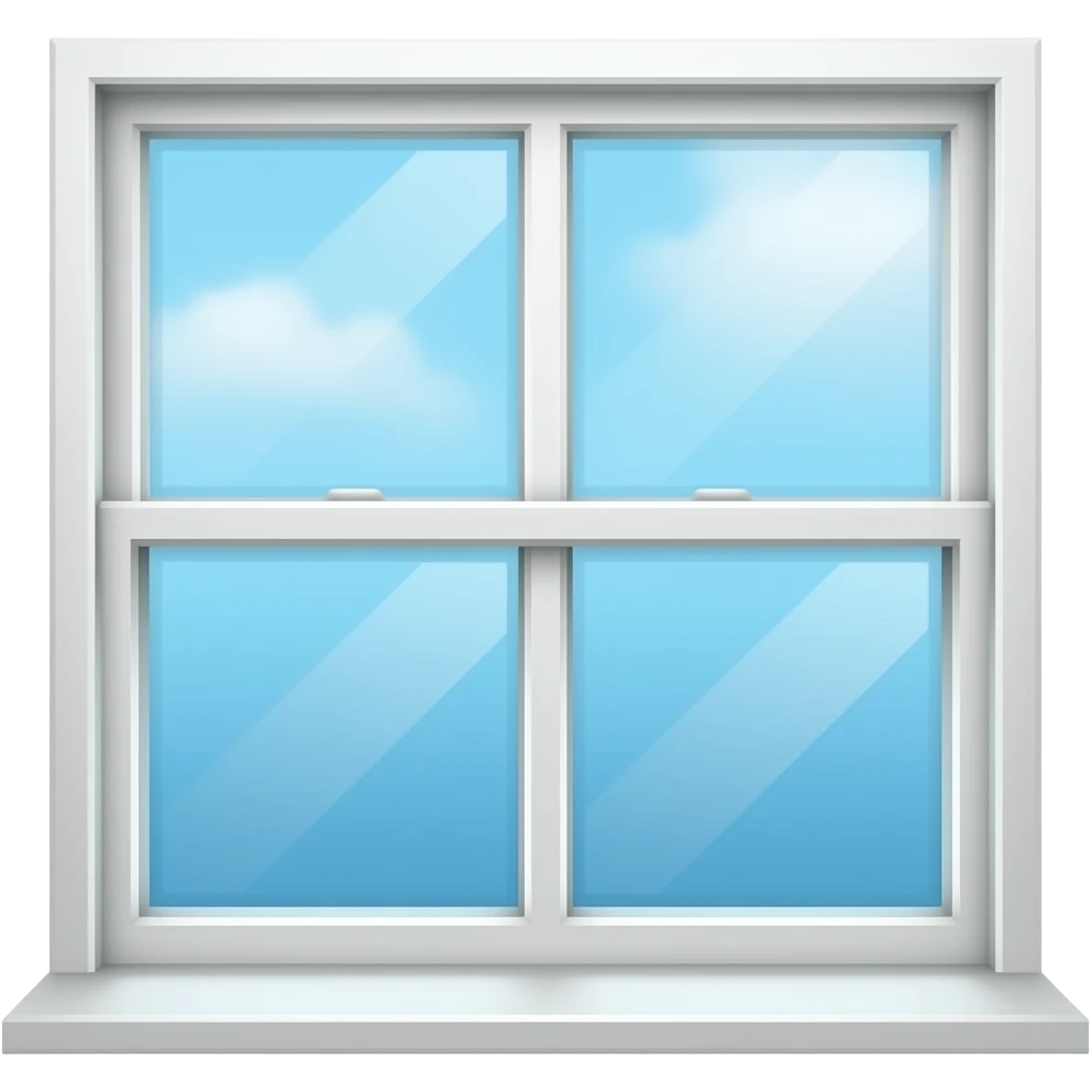 thick black outline, bright window emoji, thick black outline, simple cartoon emoji