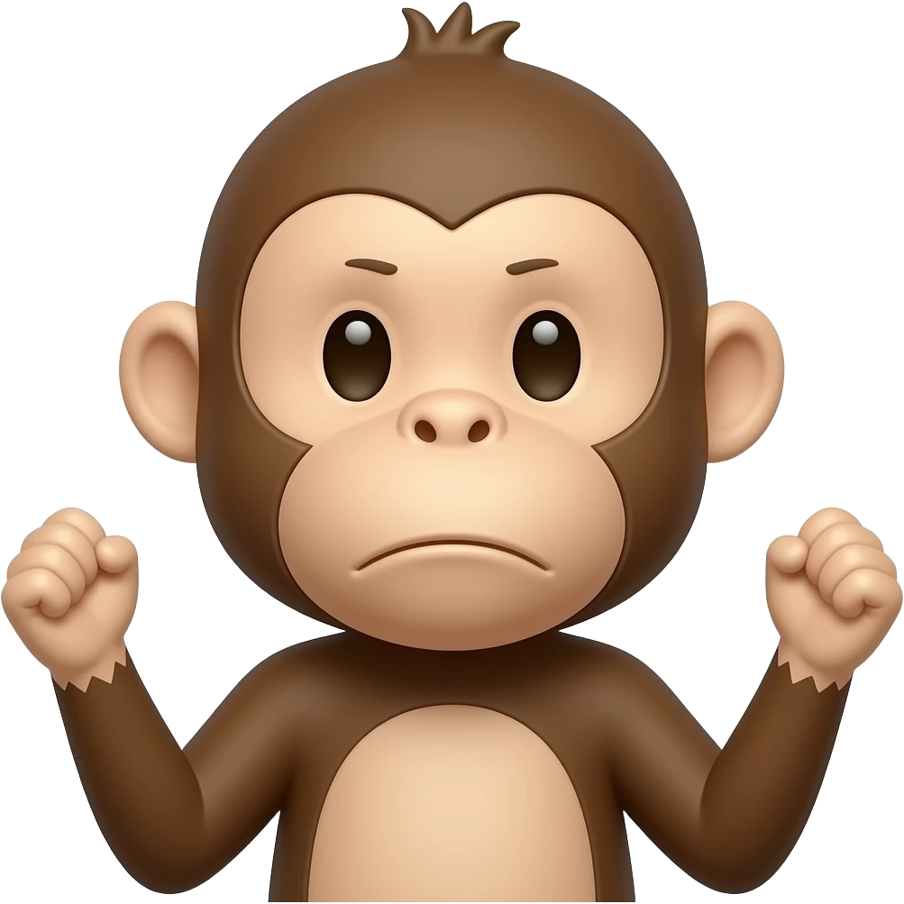 Singe qui fait ça:🤷 on voi juste la tete et les bras emoji