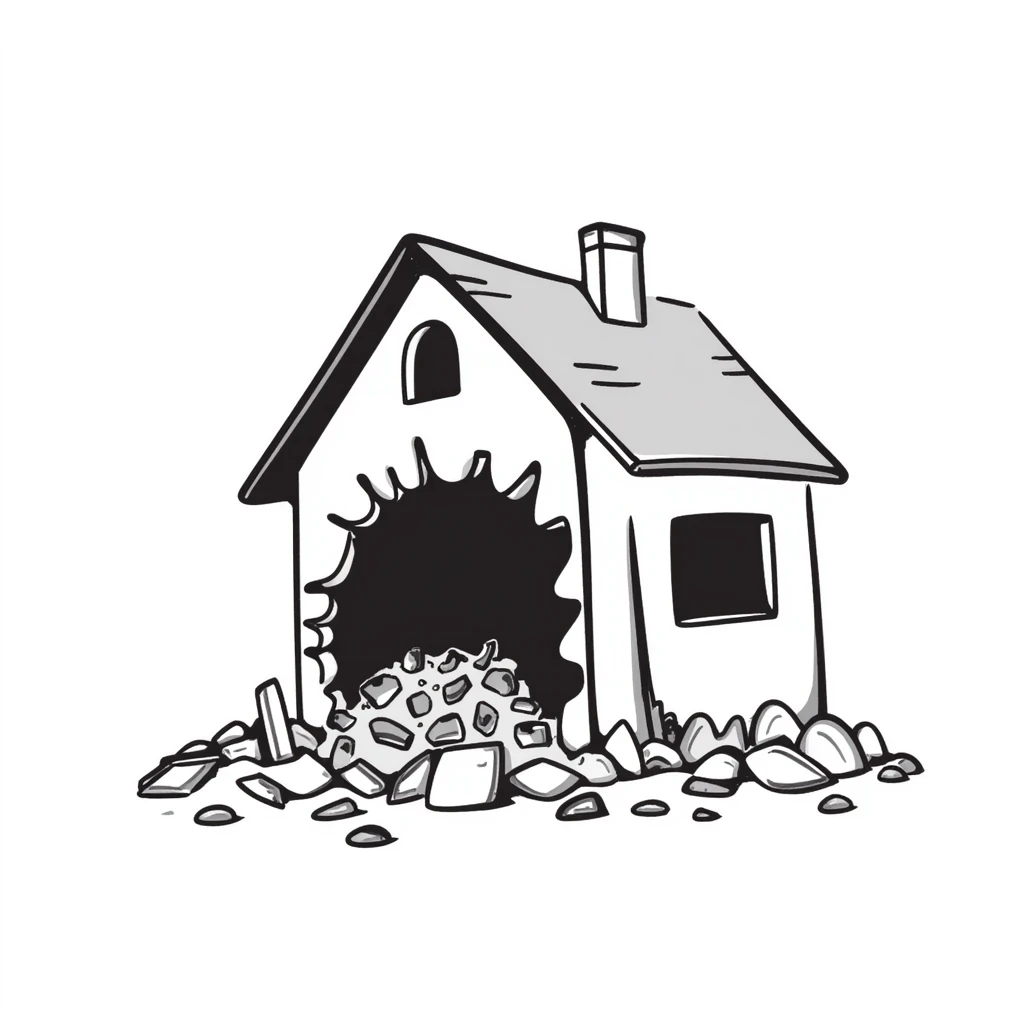 a house destroyed to the ground emoji