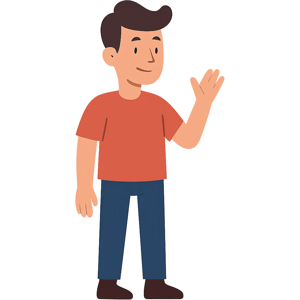 flat toon style young man emoji