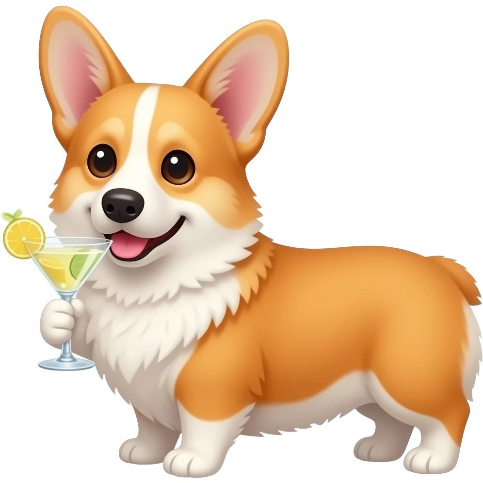 corgi with a martini emoji