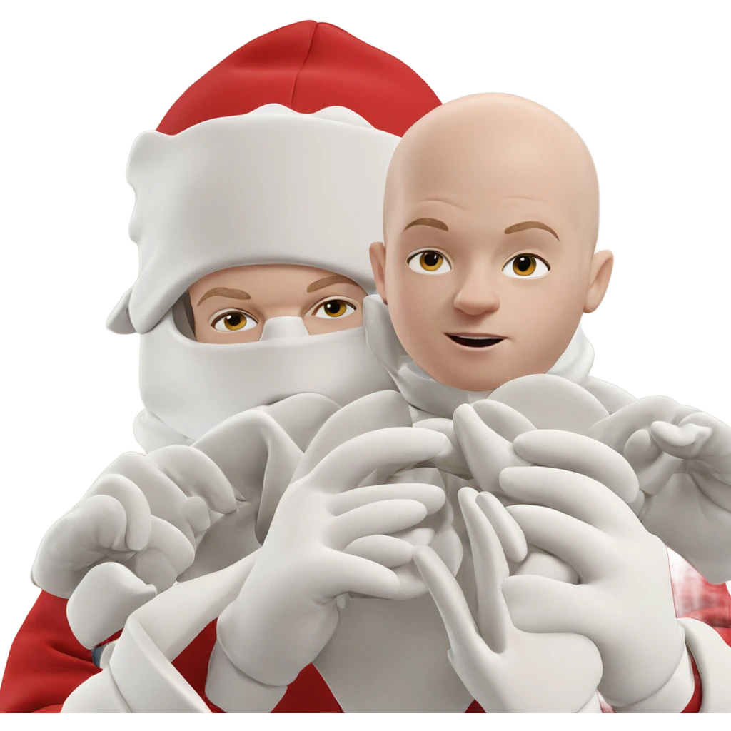 bald boy with gloves hat emoji