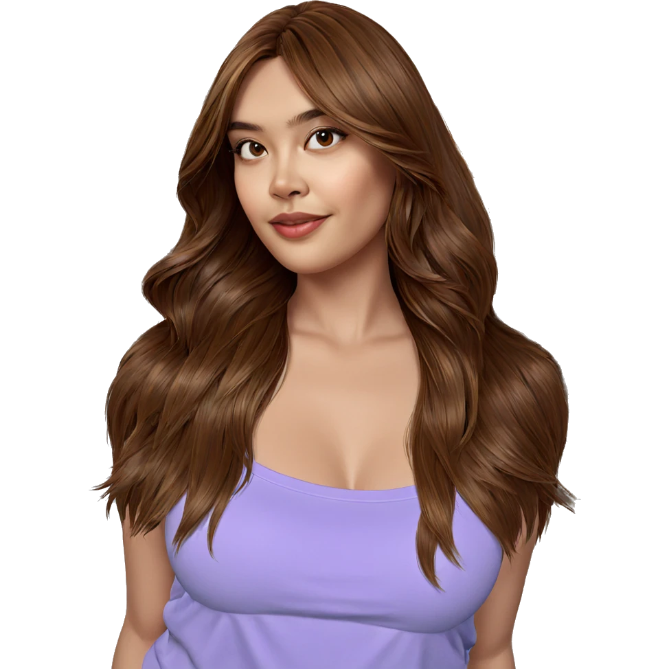 realistic brown haired girl emoji