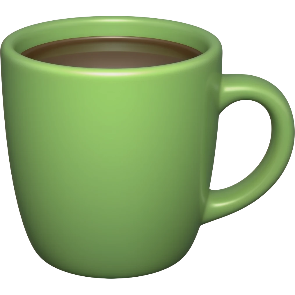 Taza de café color verde emoji