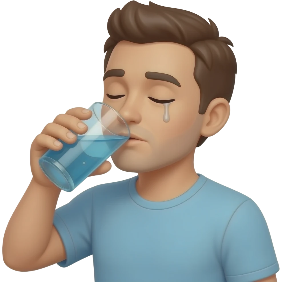 Thirsty and drink emoji