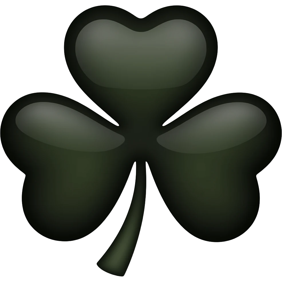 Black 5 leaf clover emoji emoji