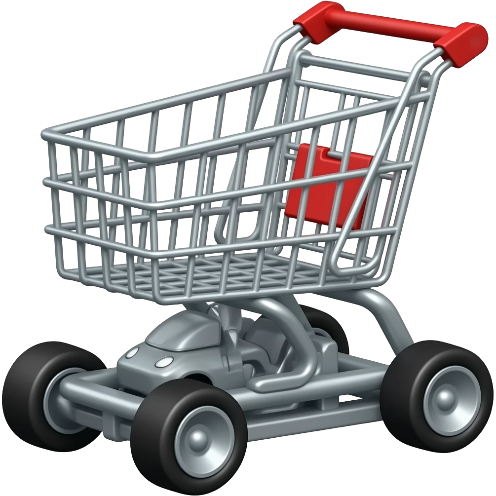 Motorized shopping cart material made drift kart emoji