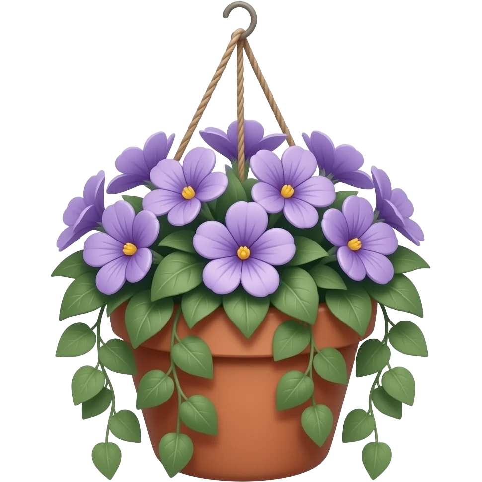 hanging violet flower pot emoji