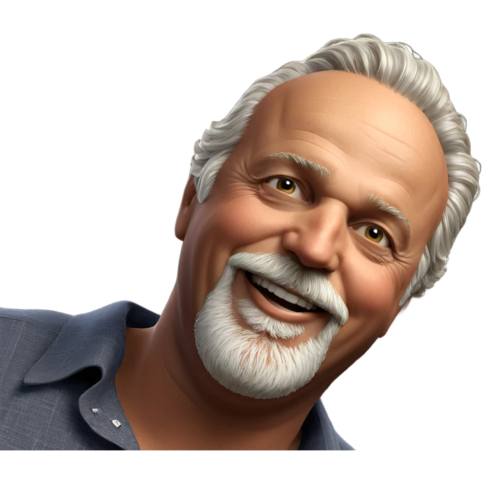 smiling elderly man with beard emoji