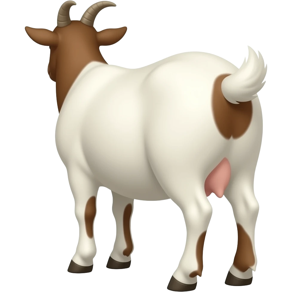 Hazme 1 cabra de tono blanco y marrón. Tiene que estar de espaldas. emoji