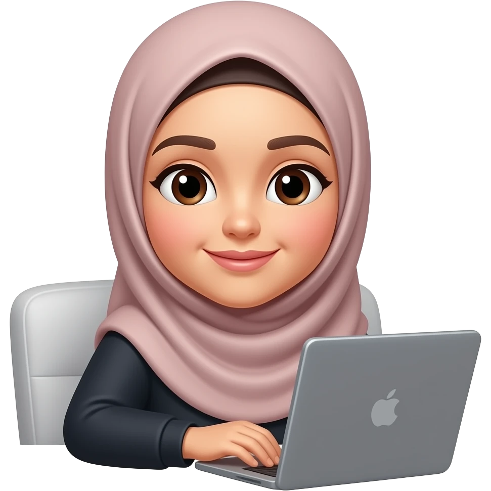 Hijabi woman + working emoji