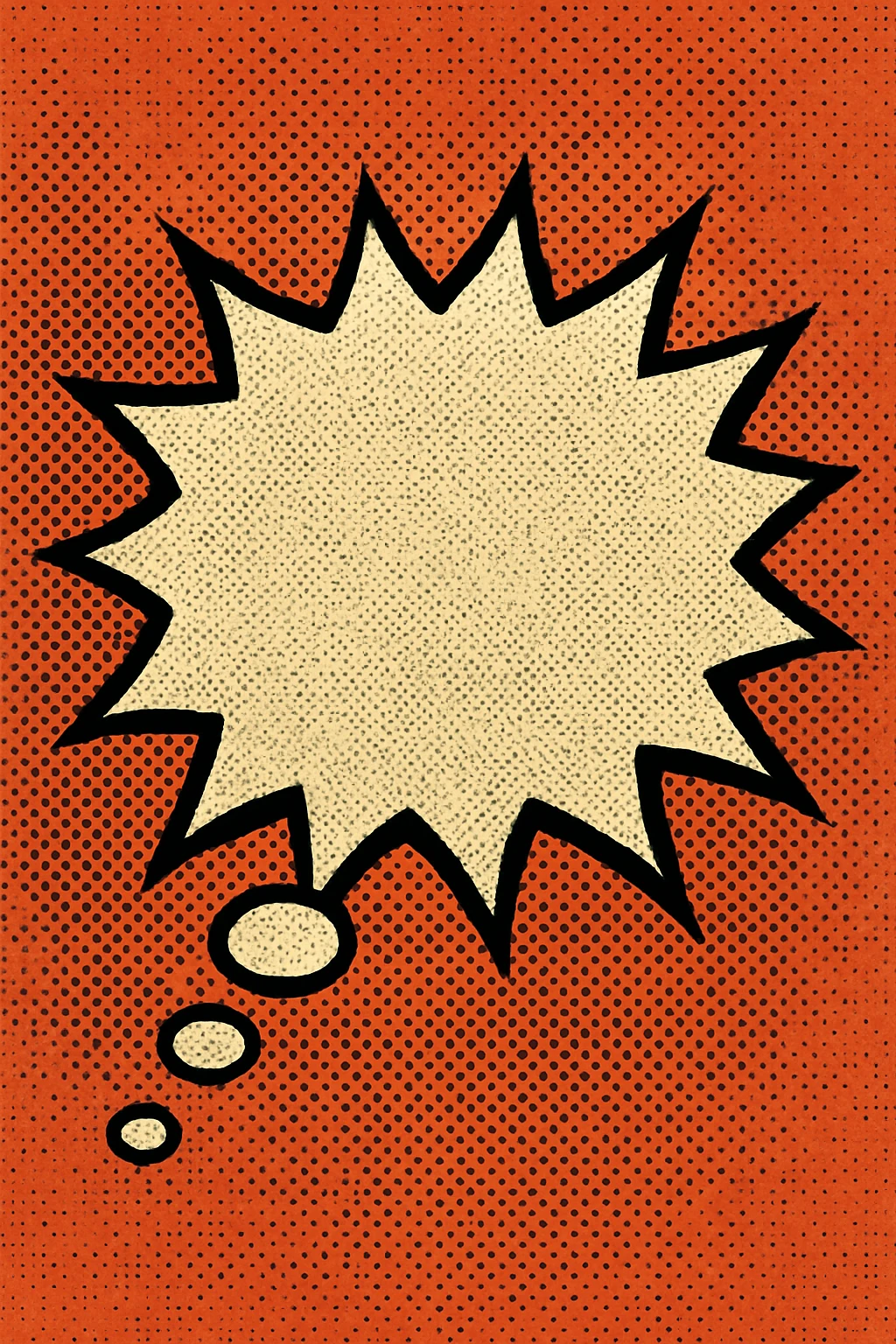 expressive cartoon style empty thought bubble with jagged outline emoji