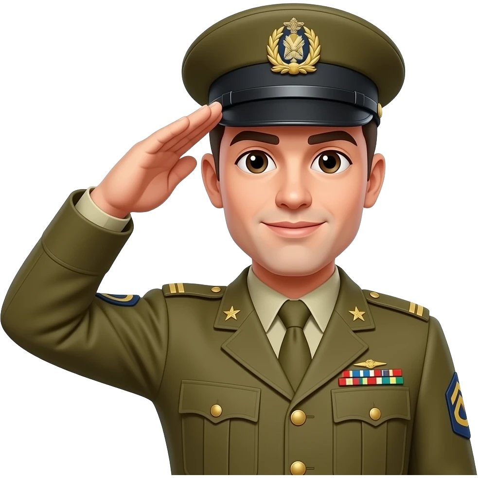 Yes Sir in Army style emoji