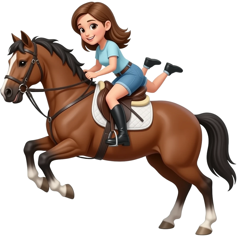 girl getting bucked off a horse emoji
