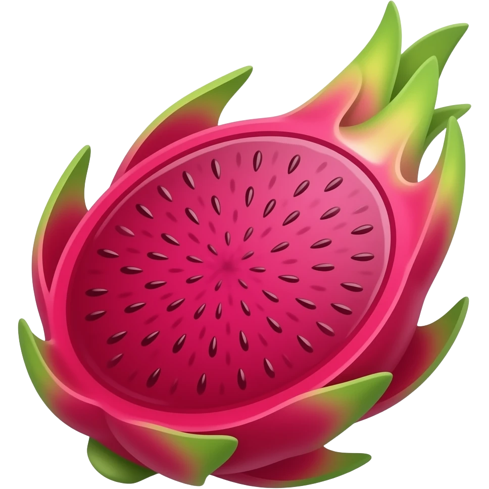half Dragon fruit (red flesh) emoji