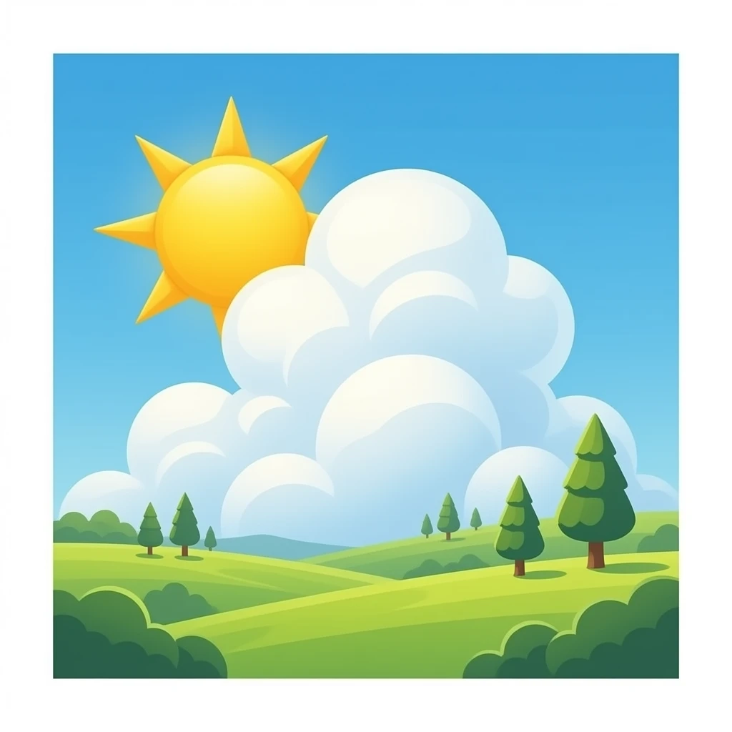 sun shinning from behind fluffy cumulus emoji