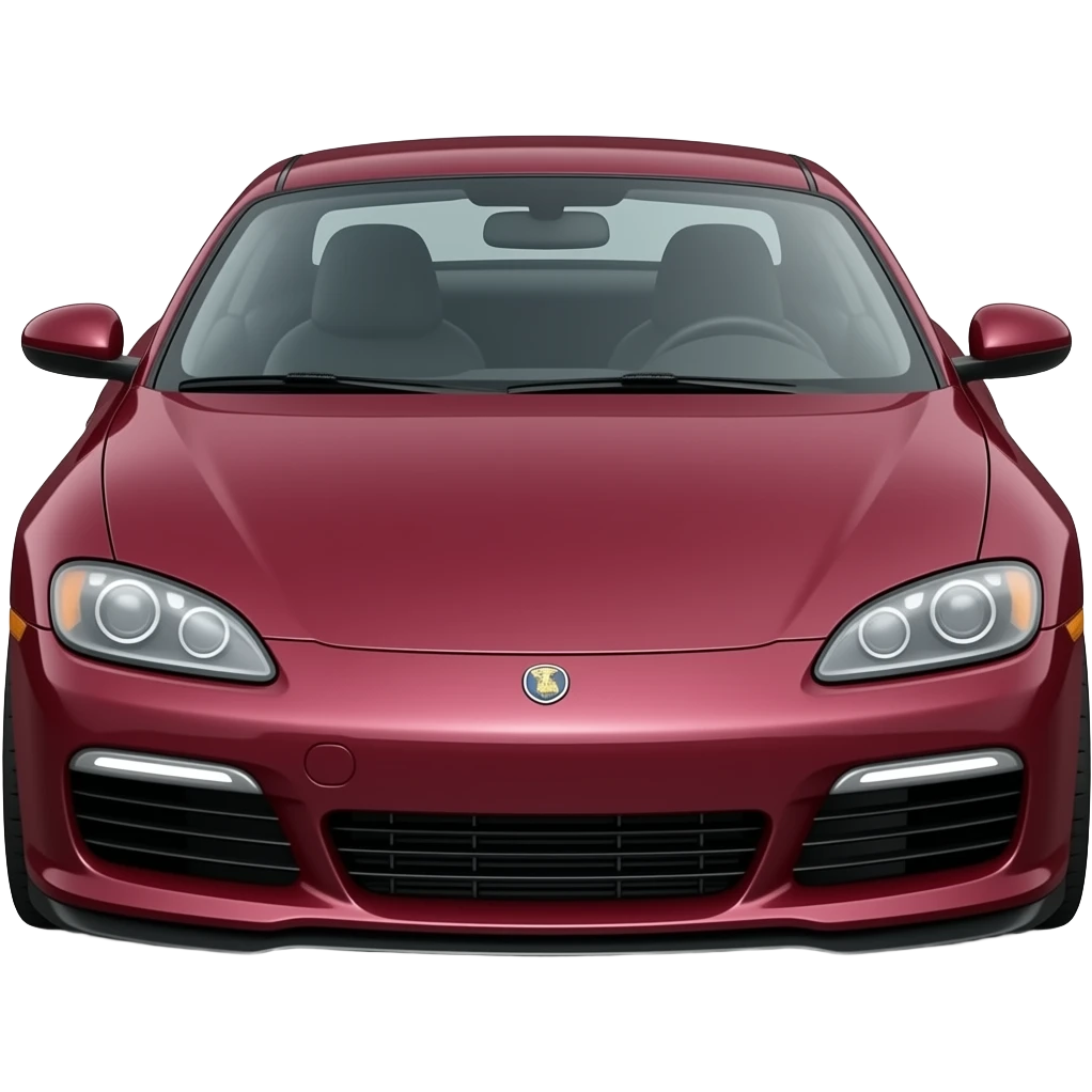 Realistic maroon car emoji