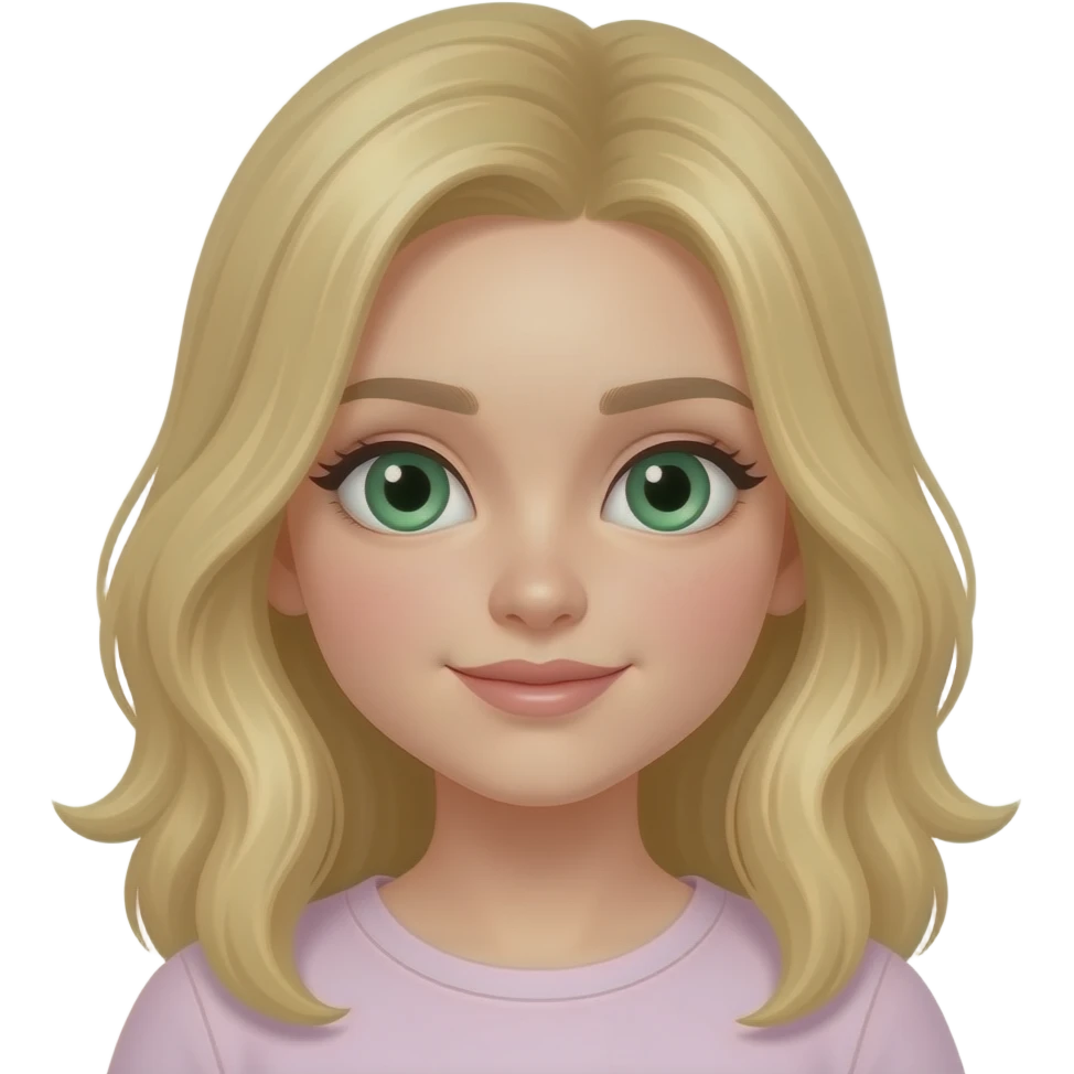 blonde girl with green eyes emoji