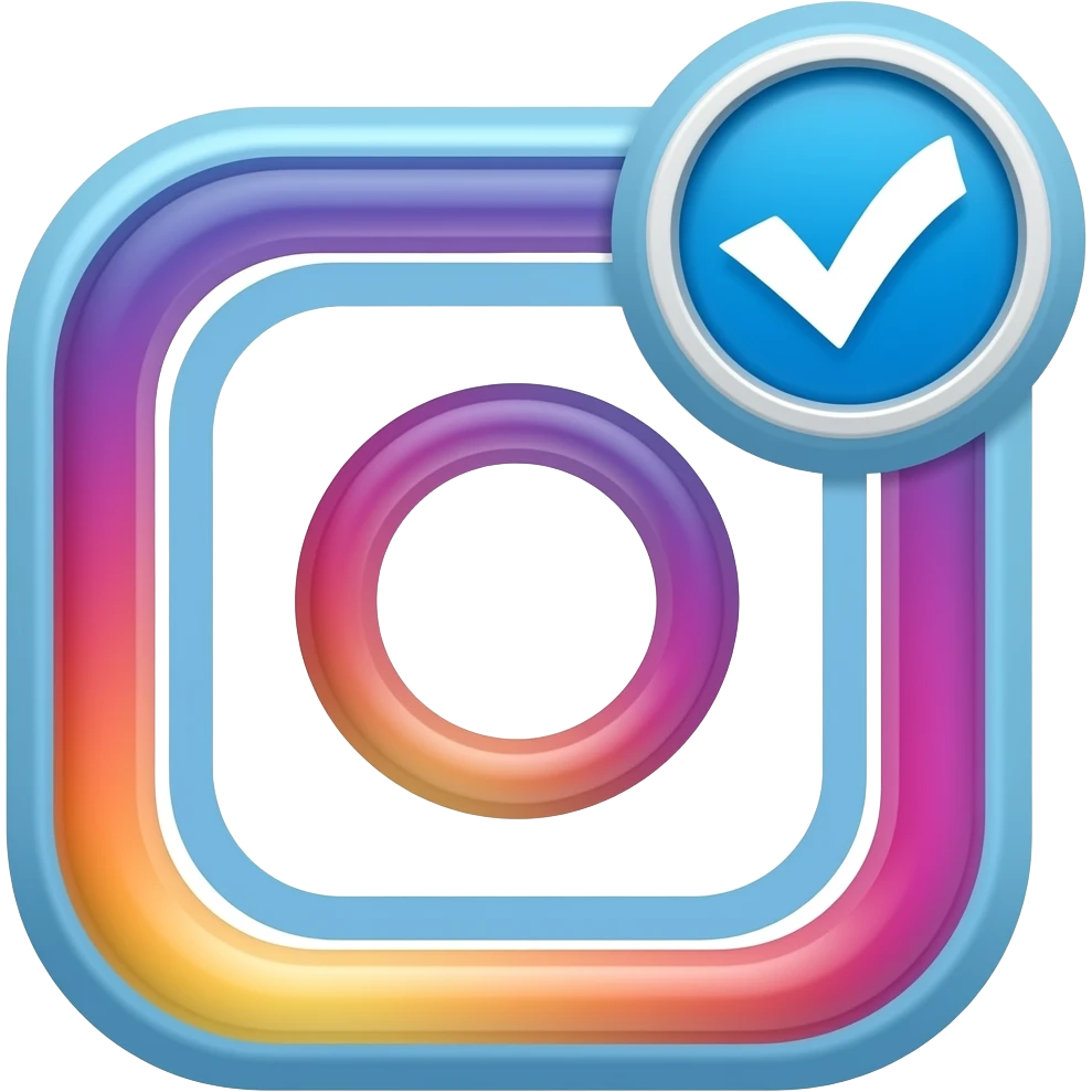Instagram verification badge emoji in a blue outlined zigzag shape emoji emoji