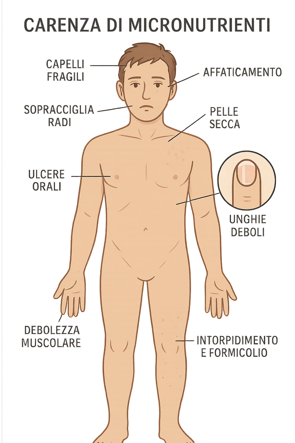 corpo umano in carenza di micronutrienti in italiano emoji